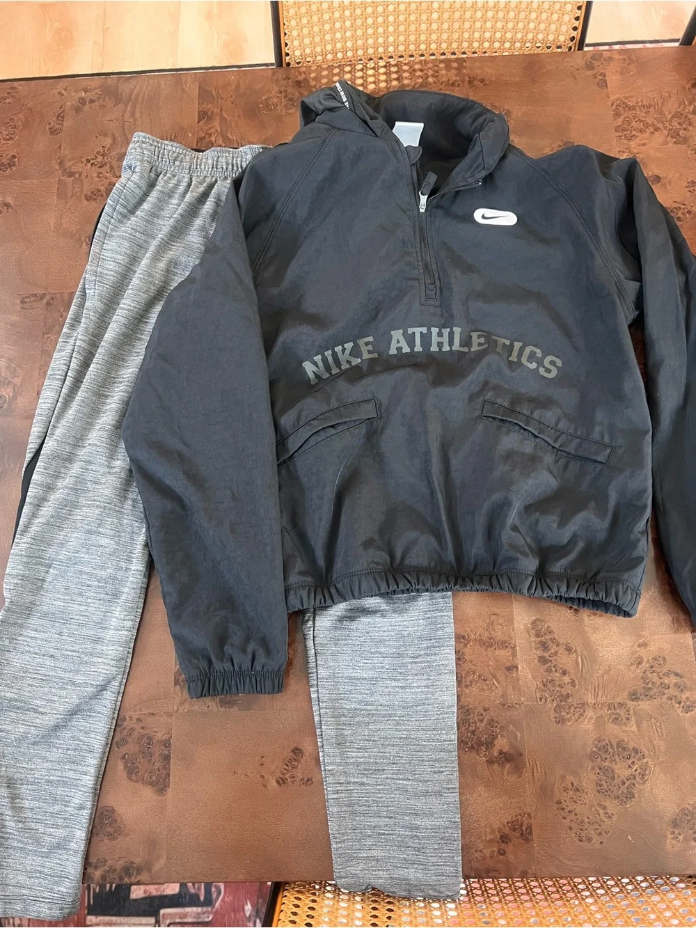 Nike Black Pullover with White Swoosh and matching joggers - Picture 1 of 2